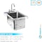 Amgood Stainless Steel 1 Compartment Drop-In Sink Bowl 10 in. x 14 in. x 10 in. With Faucet SINK DIS-101410-1 - FAUCET - alternate 2